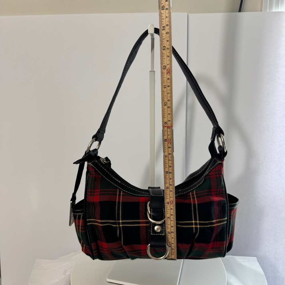 Vintage Y2K Tartan Plaid Preppy Dark Academia Rory Gilmore Shoulder Handbag - Picture 12 of 13